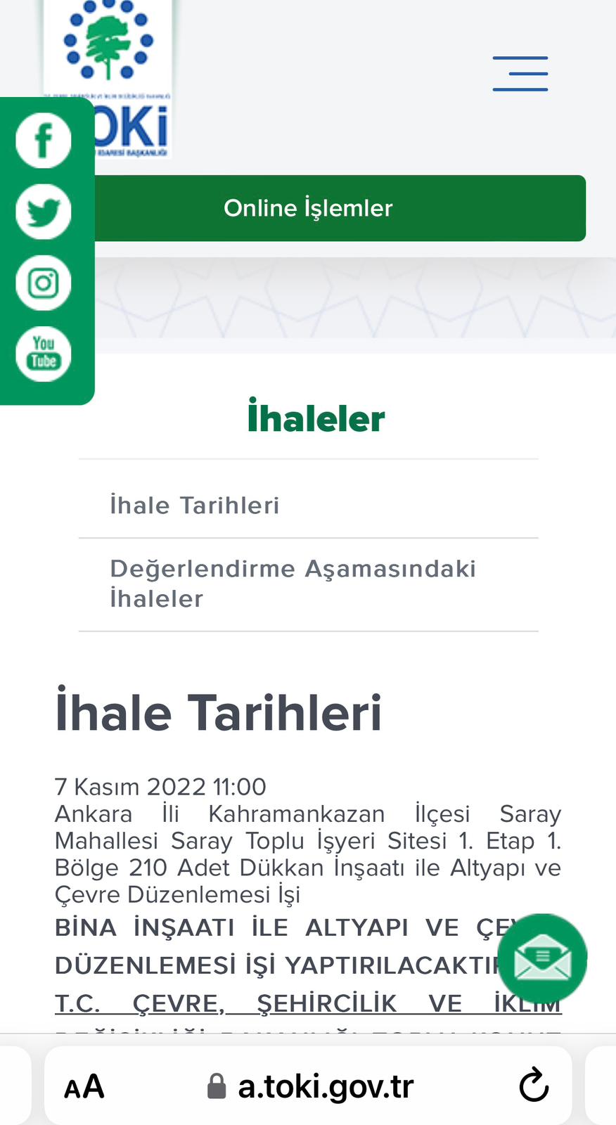 İnşaat Başlangıç Tarihi